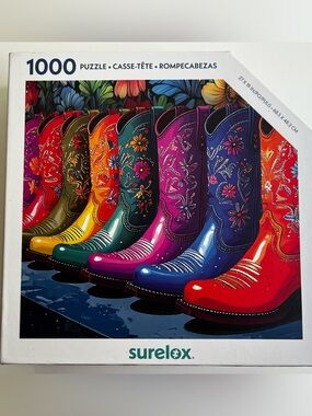 (SALE) New, sealed, 1000-Piece Puzzle titled "Cowgirl Boots"